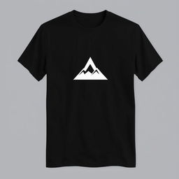 Black t-shirt featuring the provided logo prominently displayed on the front