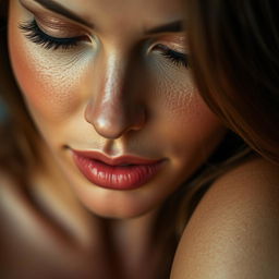 Close-up of a sensual woman with a focus on her intimate beauty, expressing confidence and allure