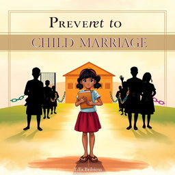 A compelling and educational book cover design illustrating the prevention of child marriage