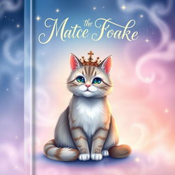 A whimsical and enchanting book cover featuring a majestic cat as the central figure