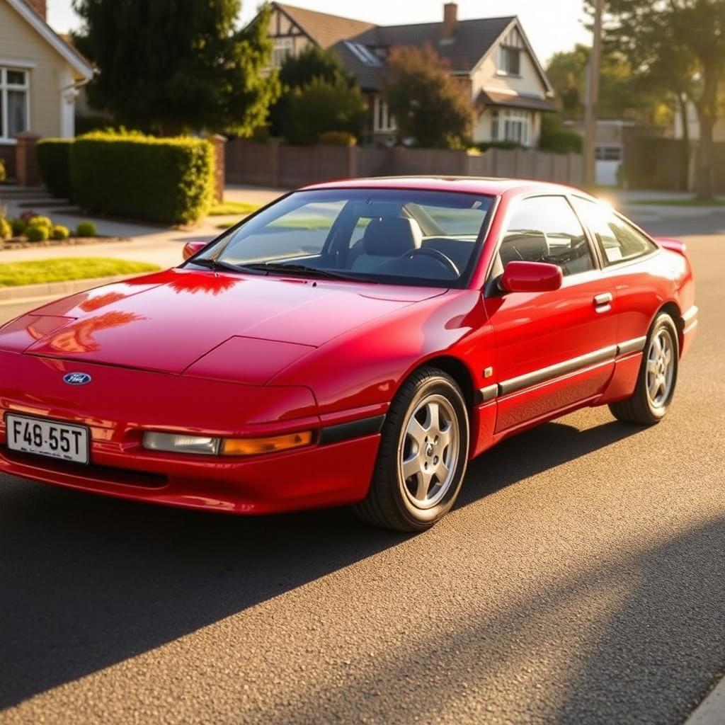 A Ford Probe MK2, with a 1990s retro design, featuring its signature sporty curves and distinct pop-up headlights