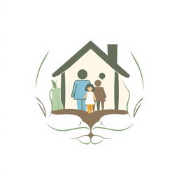 A symbolic image representing family counselling and welfare, featuring hands, a family, and a home