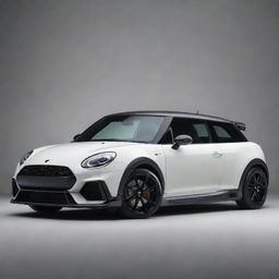 A distinctive fusion of a Lamborghini's aggressive, sporty design with the compact, whimsical charm of a Mini Cooper.