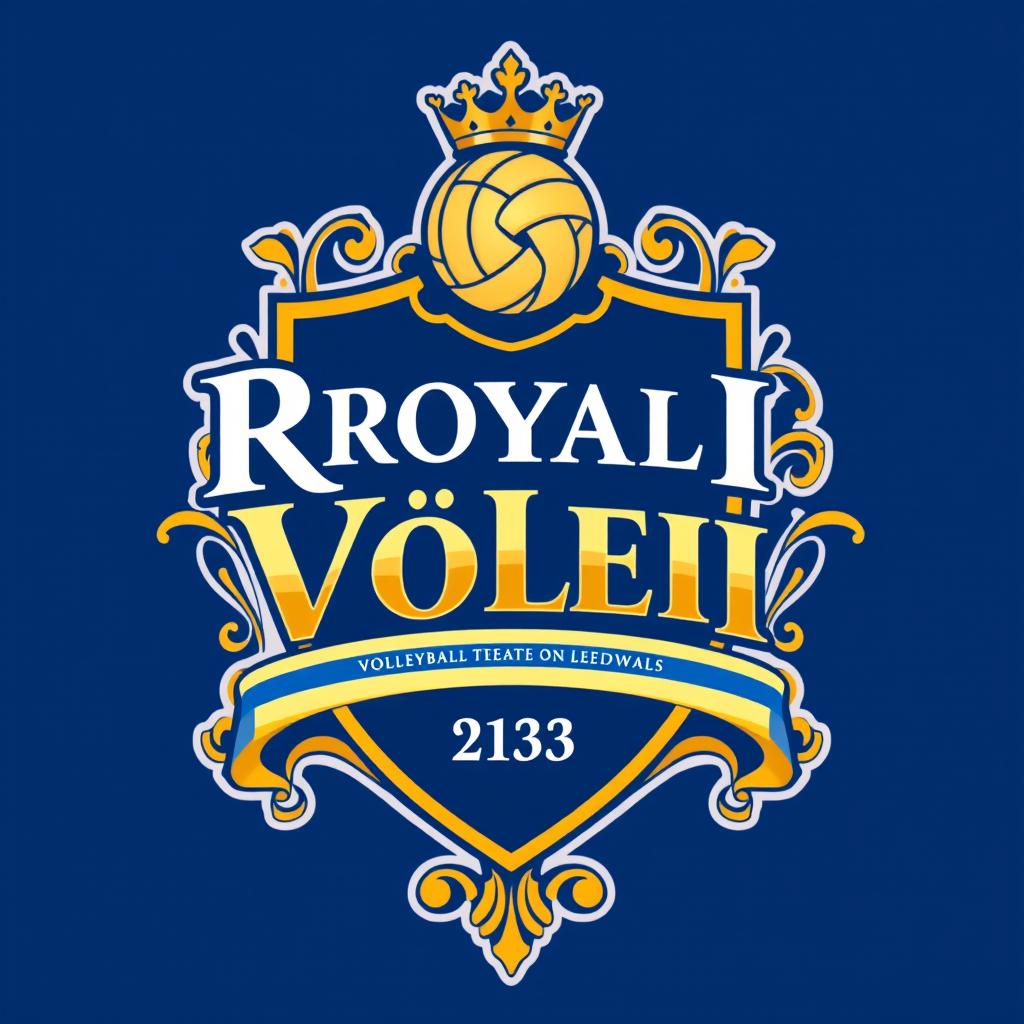 A beautiful volleyball team crest featuring the text 'Royal Vôlei' prominently