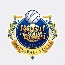 A beautiful volleyball team crest featuring the text 'Royal Vôlei' prominently