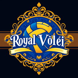 A beautiful and elegant volleyball team crest featuring the text 'Royal Vôlei' prominently