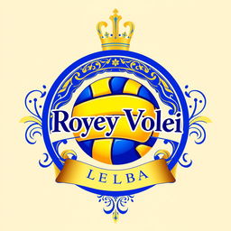 A beautiful and elegant volleyball team crest featuring the text 'Royal Vôlei' prominently