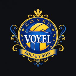 A beautiful and elegant volleyball team crest featuring the text 'Royal Vôlei' prominently