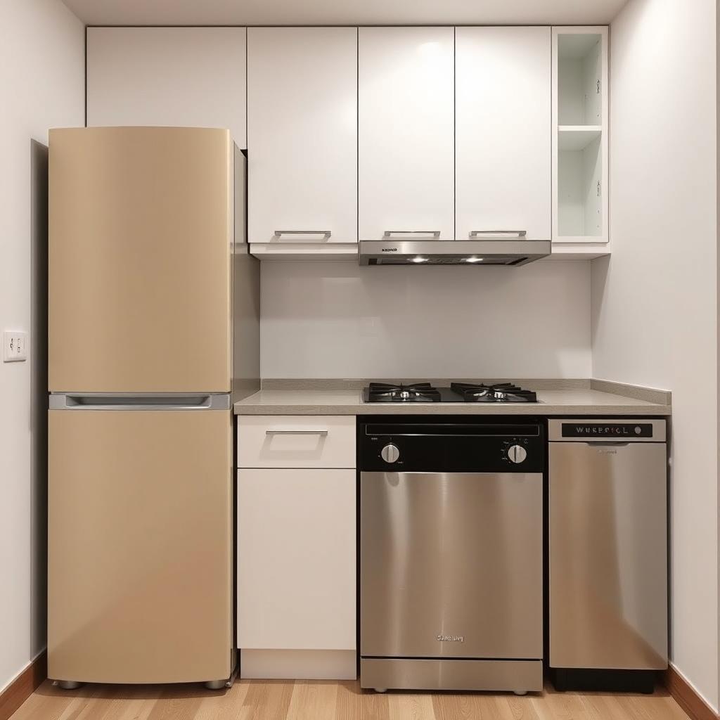 A modern kitchen design in a compact space measuring 2