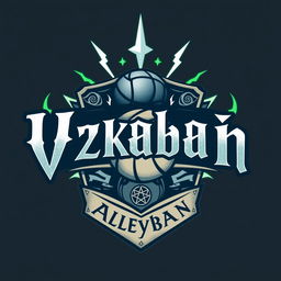 A volleyball team crest featuring the text 'Vôlei Azkaban'