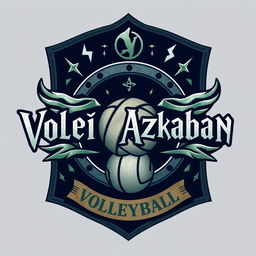 A volleyball team crest featuring the text 'Vôlei Azkaban'