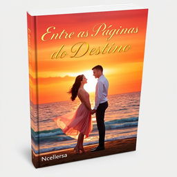 A romantic book cover titled 'Entre as Páginas do Destino'