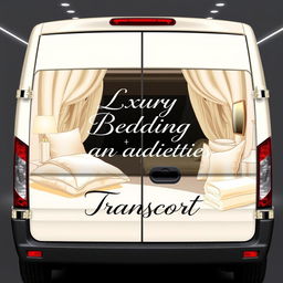 An elegant vinyl design for a panel minibus dedicated to transporting hotel bedding and amenities