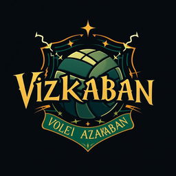 A volleyball team crest featuring the text 'Vôlei Azkaban'