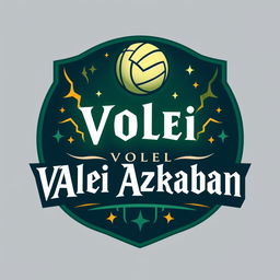 A volleyball team crest featuring the text 'Vôlei Azkaban'