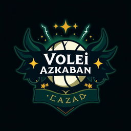 A volleyball team crest featuring the text 'Vôlei Azkaban'