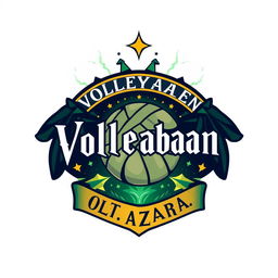 A volleyball team crest featuring the text 'Vôlei Azkaban'