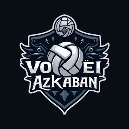 A volleyball team crest featuring the text 'Vôlei Azkaban'