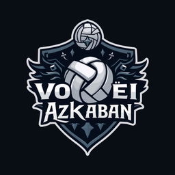 A volleyball team crest featuring the text 'Vôlei Azkaban'