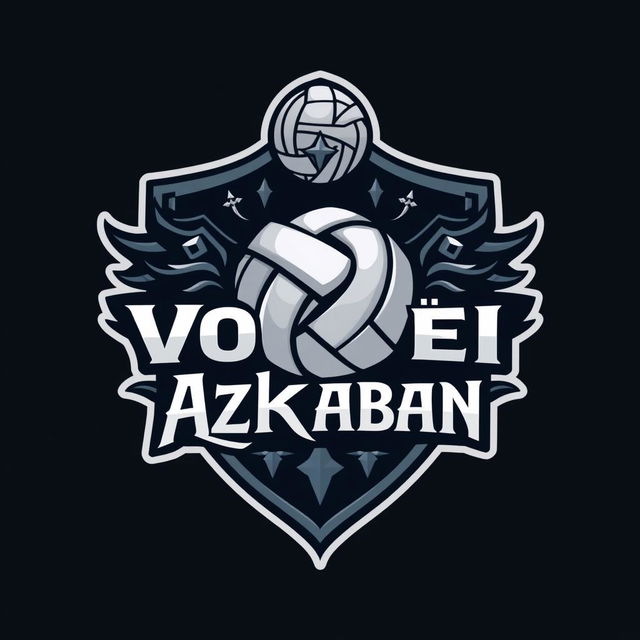 A volleyball team crest featuring the text 'Vôlei Azkaban'