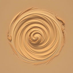 Aerial view of a swirling sand tornado, showcasing its mesmerizing and powerful vortex form