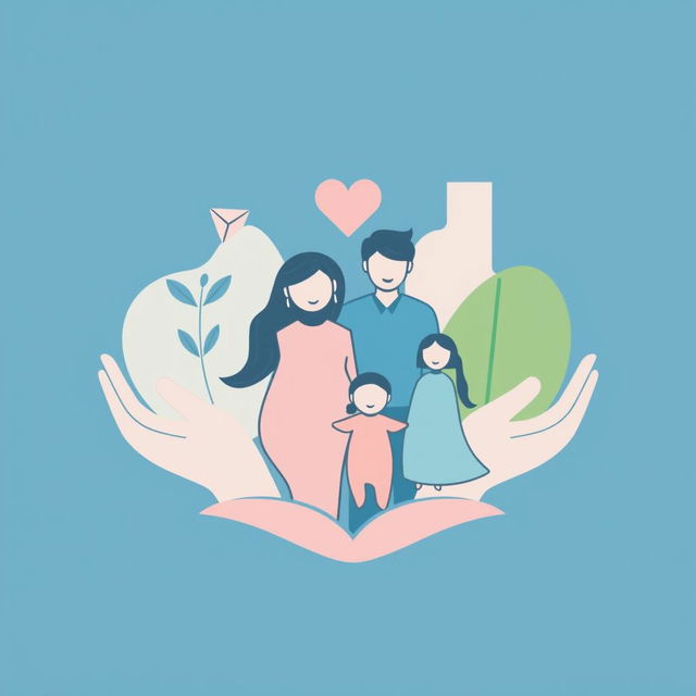 A symbolic representation of family welfare, featuring elements that convey care, unity, and support