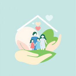 A symbolic representation of family welfare, featuring elements that convey care, unity, and support