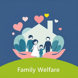 A symbolic representation of family welfare, featuring elements that convey care, unity, and support