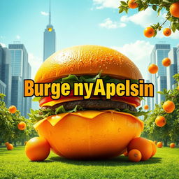 Create a dynamic film poster for the movie titled 'BurgernyApelsin'