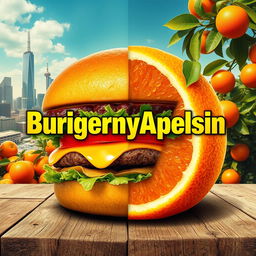 Design an eye-catching film poster for the movie titled "BurgernyApelsin"