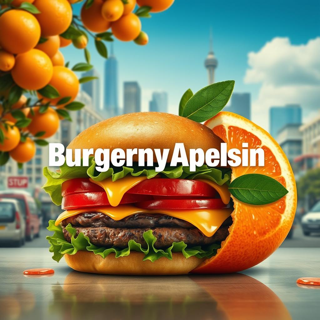 Design an eye-catching film poster for the movie titled "BurgernyApelsin"