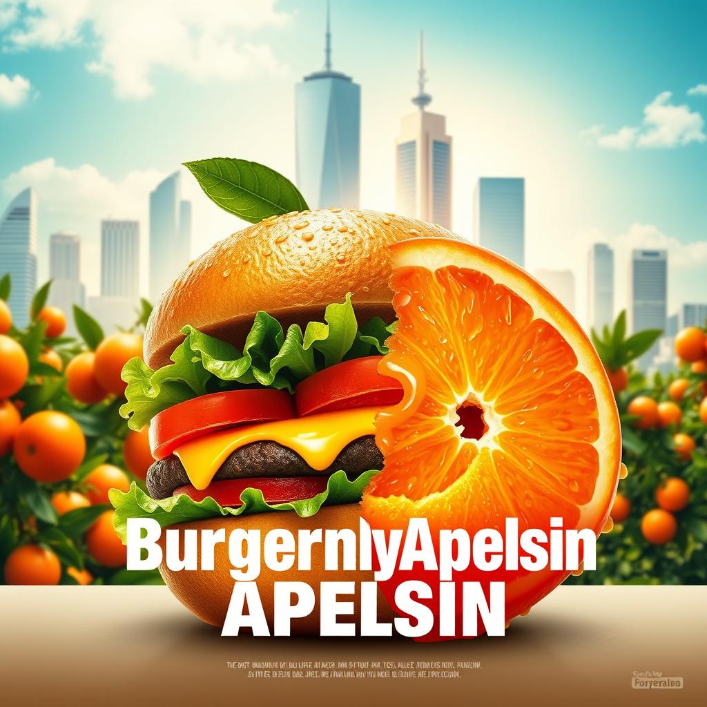 Design an imaginative film poster for the movie titled "BurgernyApelsin"