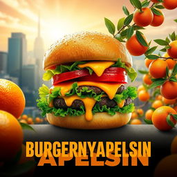 Design an imaginative film poster for the movie titled "BurgernyApelsin"