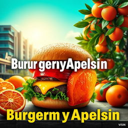 Design an imaginative film poster for the movie titled "BurgernyApelsin"