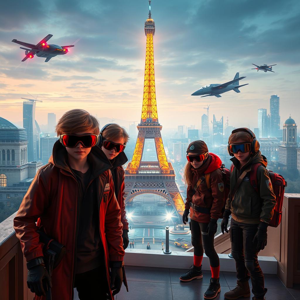 A group of young teenage spies in a futuristic setting in Paris