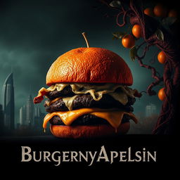 Design an eerie and captivating film poster for the horror movie "BurgernyApelsin"