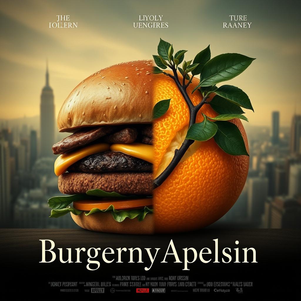 Create a poignant and compelling film poster for the drama titled "BurgernyApelsin"