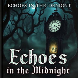 A haunting horror book cover titled 'Echoes in the Midnight'