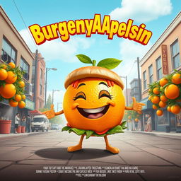 Design a lively and humorous film poster for the comedy titled "BurgernyApelsin"