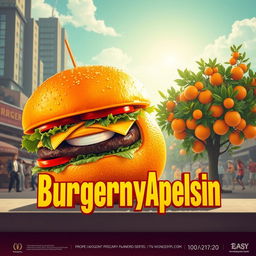 Create a lively and entertaining film poster for the comedy "BurgernyApelsin"