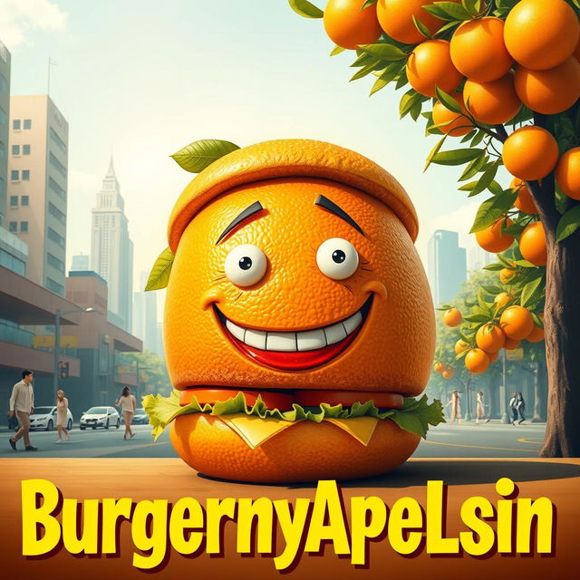 Create a lively and entertaining film poster for the comedy "BurgernyApelsin"