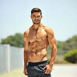 A person with an athletic and fit physique, showcasing well-defined muscles and a toned body