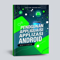 An ebook cover design for "Panduan Penggunaan Aplikasi Android eProject" featuring a sleek and modern aesthetic