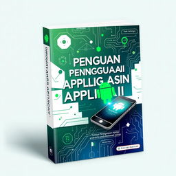 An ebook cover design for "Panduan Penggunaan Aplikasi Android eProject" featuring a sleek and modern aesthetic