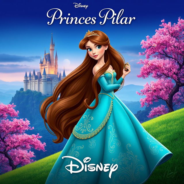 A Disney princess movie poster featuring a new character named Princess Pilar