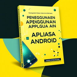 An ebook cover design for "Panduan Penggunaan Aplikasi Android eProject" featuring a sleek and modern aesthetic