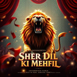 A dynamic and captivating motion poster for the title "Sher Dil Ki Mehfil"