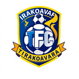 A football club emblem for a team called "Tirakoavara FC", featuring a bold and striking design