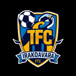 A football club emblem for a team called "Tirakoavara FC", featuring a bold and striking design