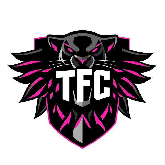 A football club emblem for "Titakoavara FC" featuring an intimidating design with a color scheme of black and striking pink details